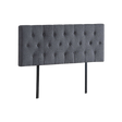 Billilingra grey linen bed head in a modern bedroom