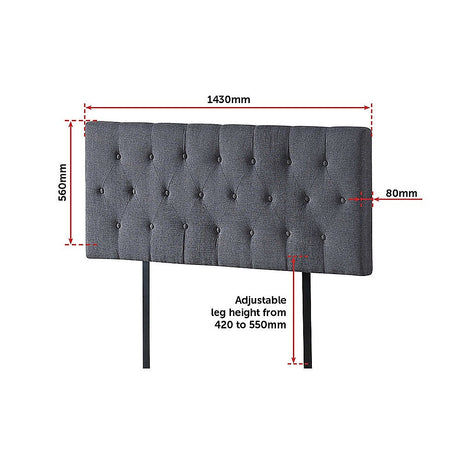 Billilingra Linen Bed Head, Grey Double