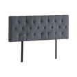Billilingra grey linen bed head in a modern bedroom
