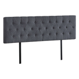Billilingra grey linen bed head in a modern bedroom