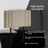 Linen Fabric Single Bed Deluxe Headboard Bedhead - Beige