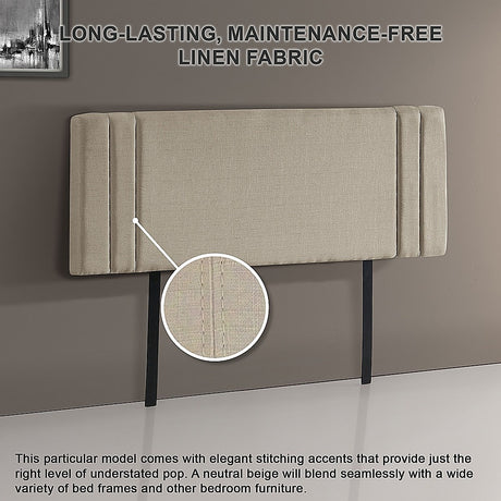 Billilingra Linen Bed Head, Beige Double
