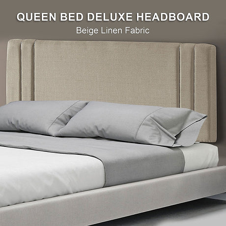 Billilingra Linen Bed Head, Beige Queen