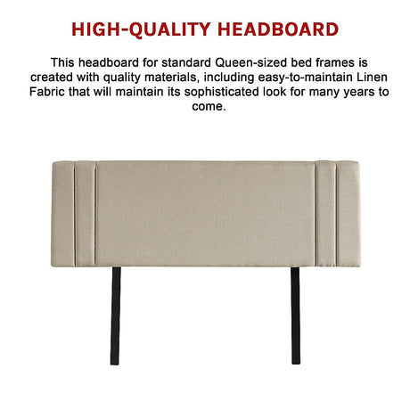 Billilingra Linen Bed Head, Beige Queen
