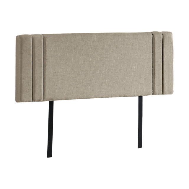 Linen Fabric King Bed Deluxe Headboard Bedhead - Beige