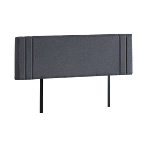 Billilingra grey linen bed head in a modern bedroom
