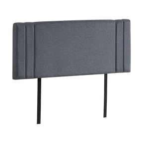 Billilingra grey linen bed head in a modern bedroom