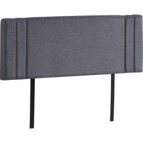 Billilingra grey linen bed head in a modern bedroom