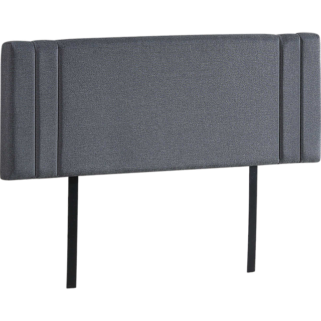 Billilingra grey linen bed head in a modern bedroom