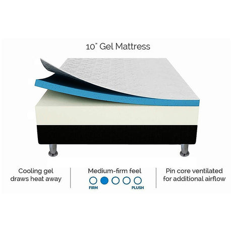 Medium firm gel memory foam mattress, 25cm king