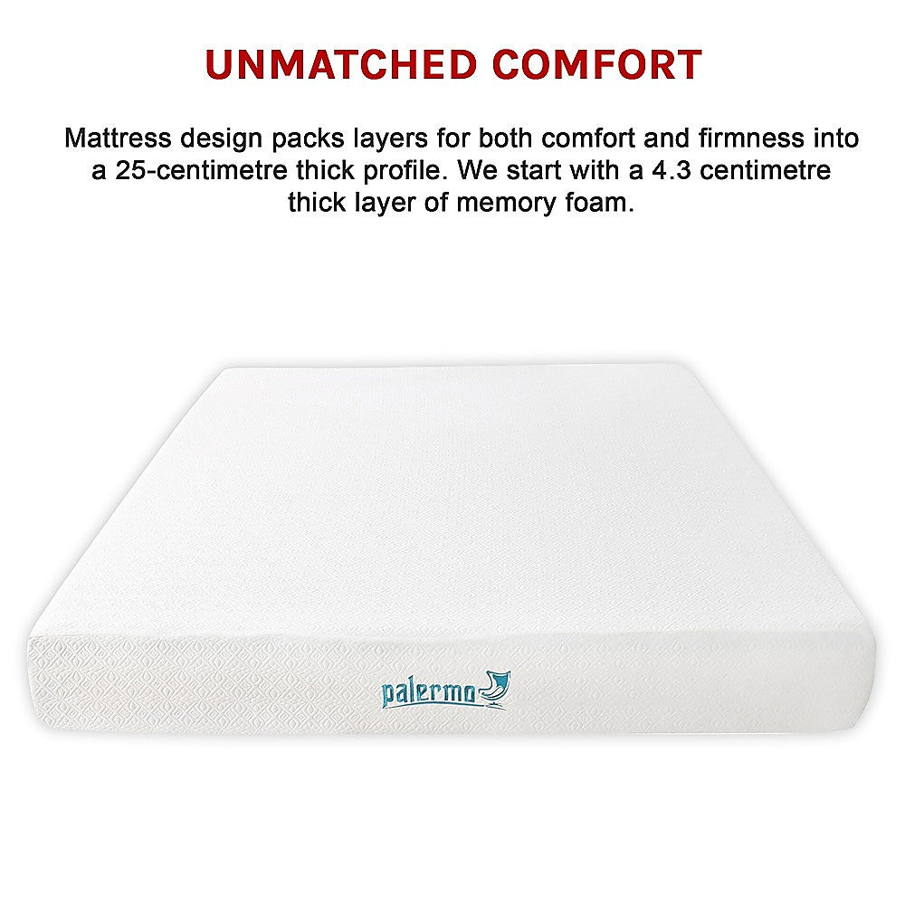 Medium firm gel memory foam mattress, 25cm king