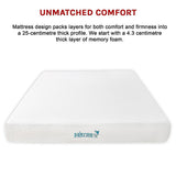 Medium firm gel memory foam mattress, 25cm king