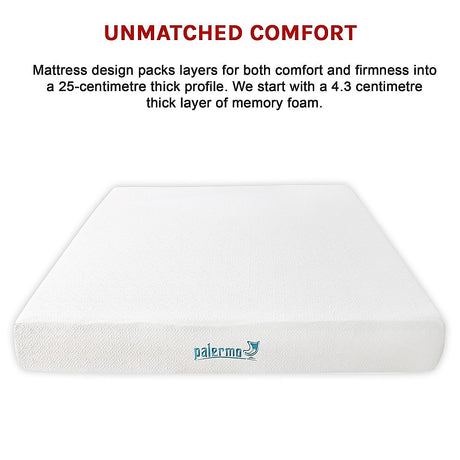 Medium firm gel memory foam mattress, 25cm king
