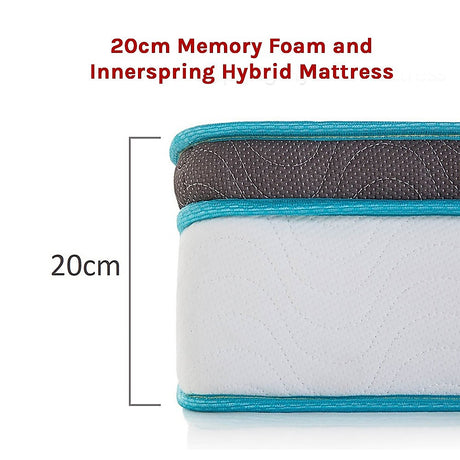 Medium firm hybrid memory foam and innerspring mattress, 20cm king