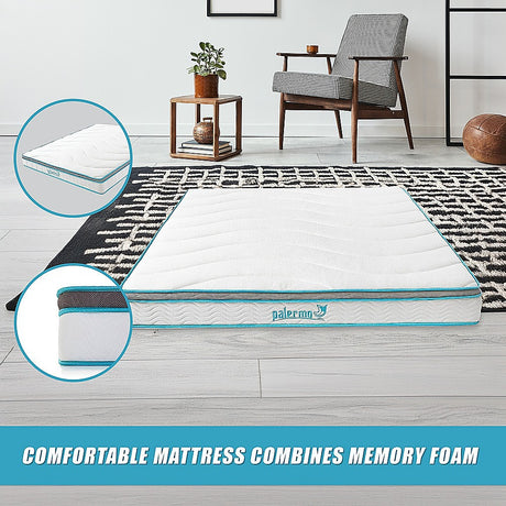 Medium firm hybrid memory foam and innerspring mattress, 20cm king