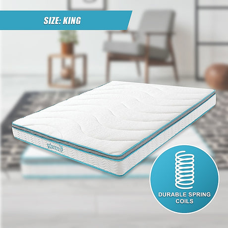 Medium firm hybrid memory foam and innerspring mattress, 20cm king