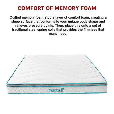 Medium firm hybrid memory foam and innerspring mattress, 20cm king