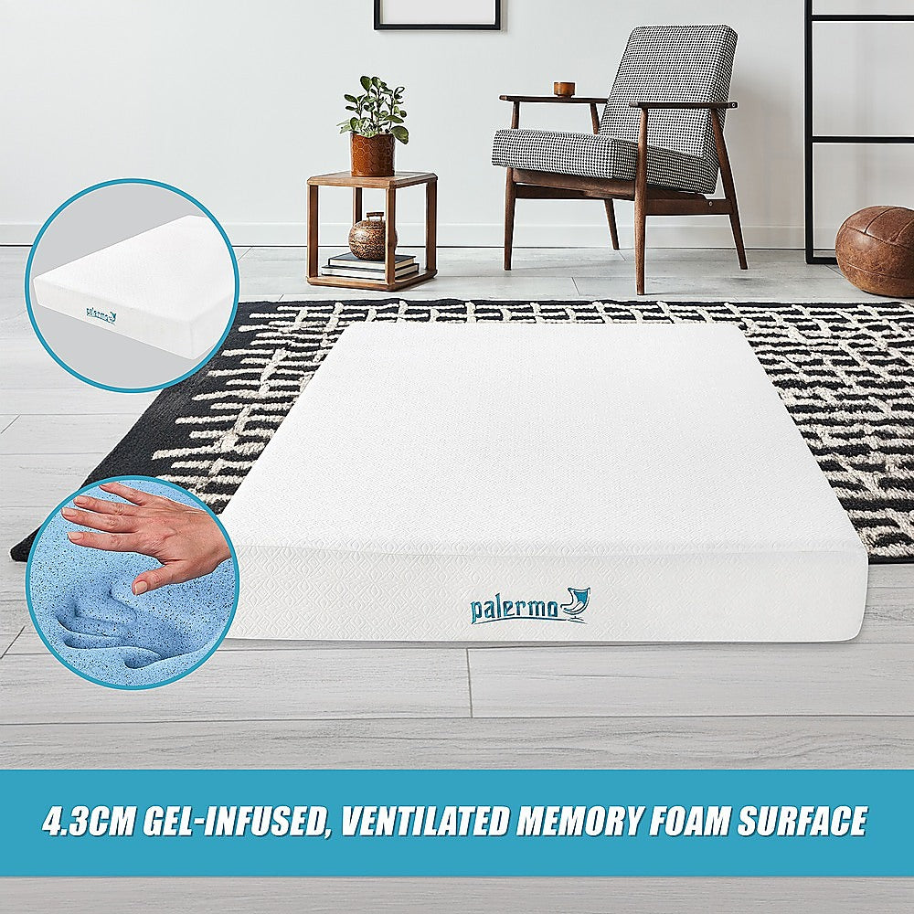 Medium firm gel memory foam mattress, 25cm queen