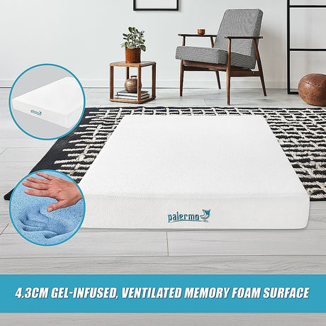 Medium firm gel memory foam mattress, 25cm queen