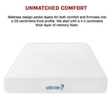 Medium firm gel memory foam mattress, 25cm queen