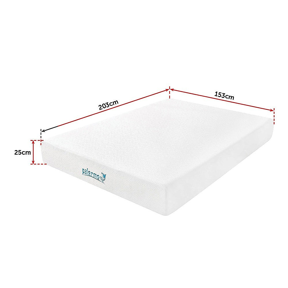 Medium firm gel memory foam mattress, 25cm queen