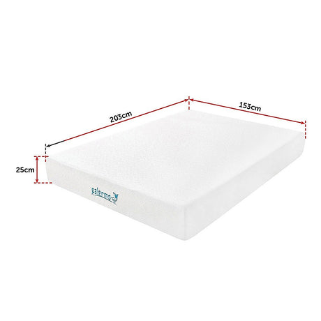 Medium firm gel memory foam mattress, 25cm queen