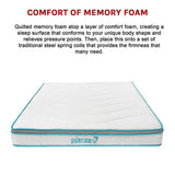Medium firm memory foam hybrid mattress, 20cm queen