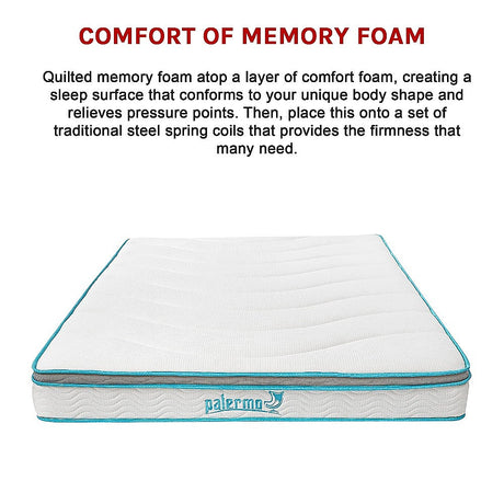 Medium firm memory foam hybrid mattress, 20cm queen