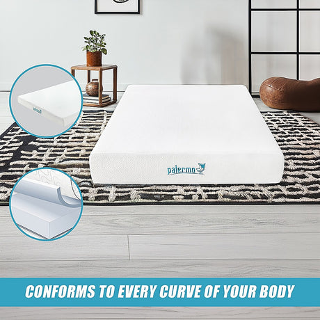 Medium firm gel memory foam mattress, 25cm double