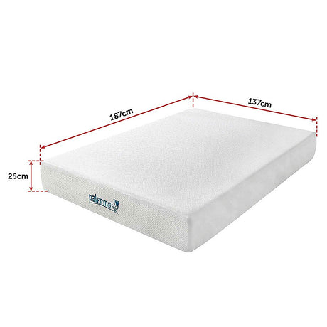 Medium firm gel memory foam mattress, 25cm double