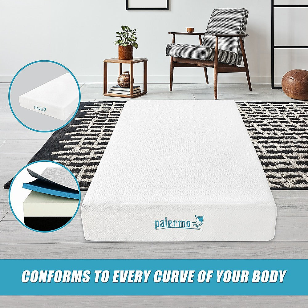 Medium firm gel memory foam mattress, 25cm king single
