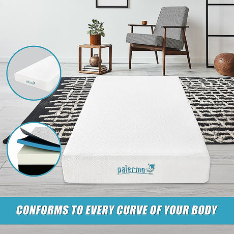Medium firm gel memory foam mattress, 25cm king single