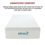 Medium firm gel memory foam mattress, 25cm king single