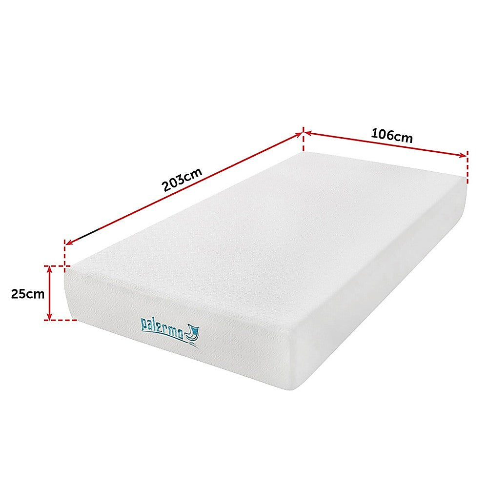 Medium firm gel memory foam mattress, 25cm king single