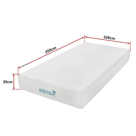 Medium firm gel memory foam mattress, 25cm king single