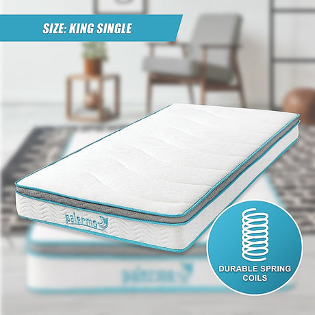 Medium firm memory foam hybrid mattress, 20cm king single