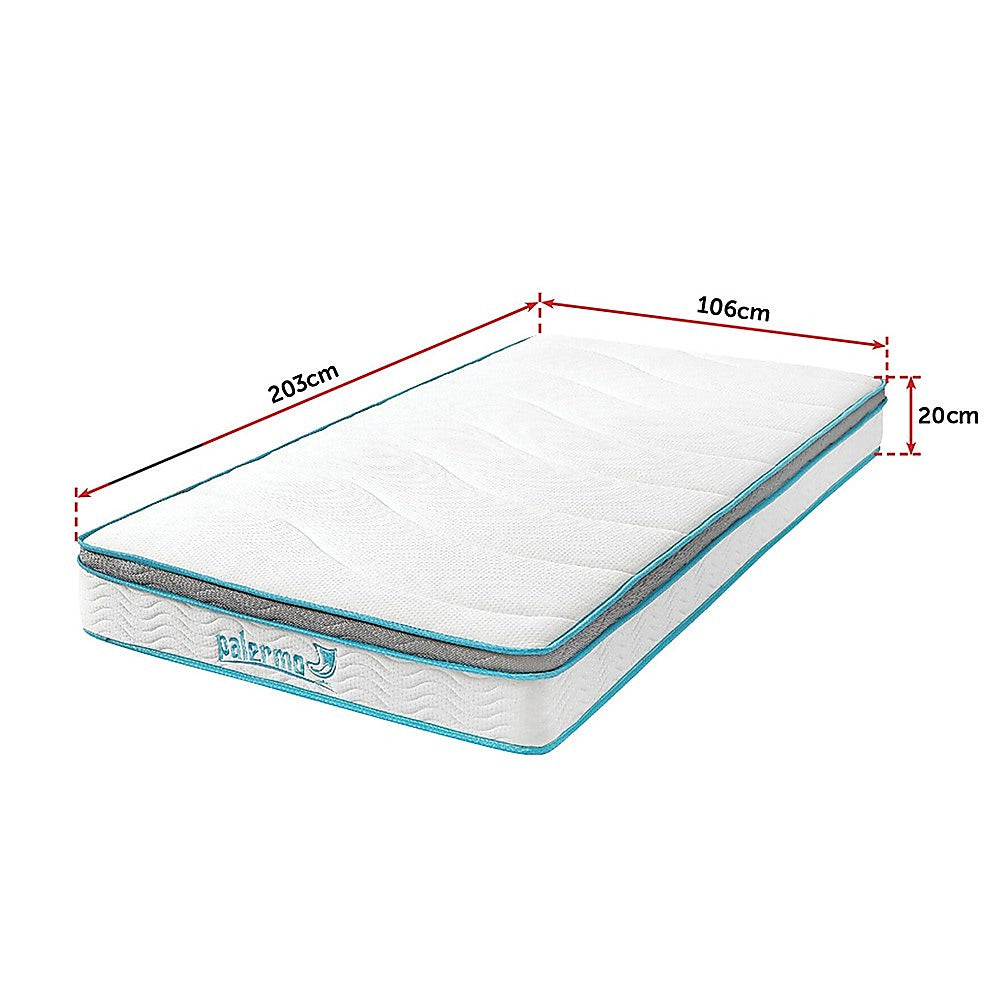 Medium firm memory foam hybrid mattress, 20cm king single