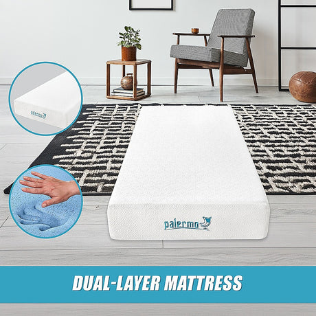 Medium firm gel memory foam mattress, 25cm single