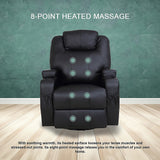 Palermo 360° Swivel Massage Sofa Chair Recliner with Heating Function