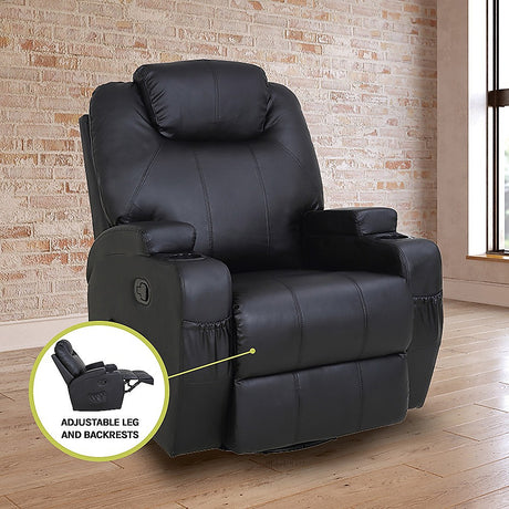 Trentham Massage Sofa Recliner, Black