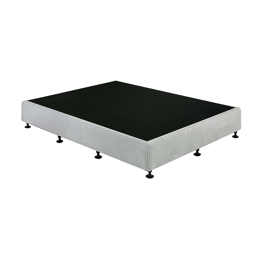 Capri Light Grey Queen bed frame in a modern bedroom