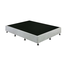Capri Light Grey Queen bed frame in a modern bedroom