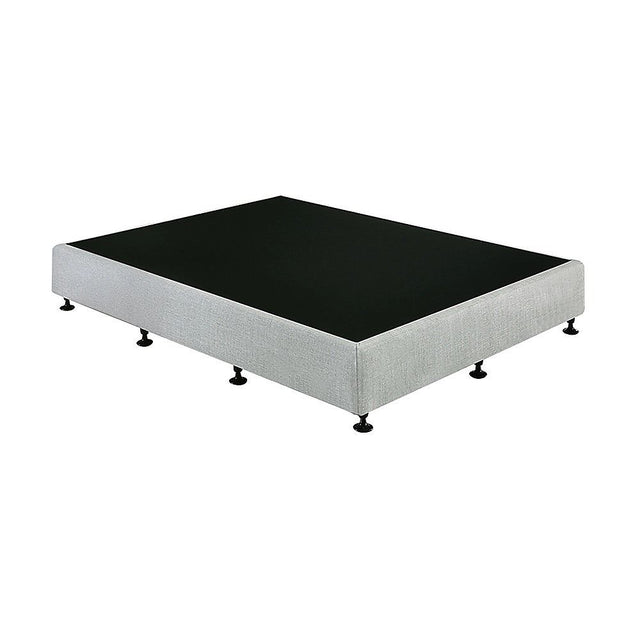 Capri Light Grey Queen bed frame in a modern bedroom