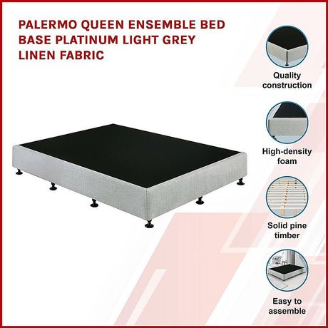 Capri Queen Ensemble Bed Base, Light Grey