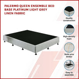 Palermo Queen Bed Base in Light Grey