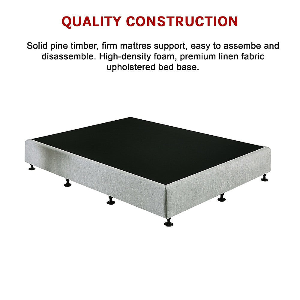 Palermo Queen Bed Base in Light Grey