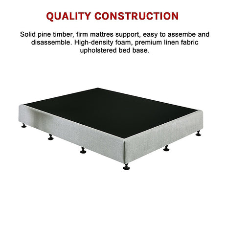 Palermo Queen Bed Base in Light Grey