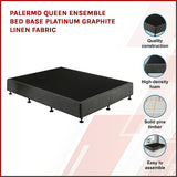 Palermo Queen Ensemble Bed Base - Platinum Graphite