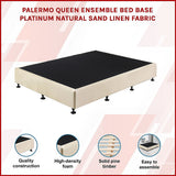 Palermo Queen Ensemble Bed Base - Platinum Natural Sand