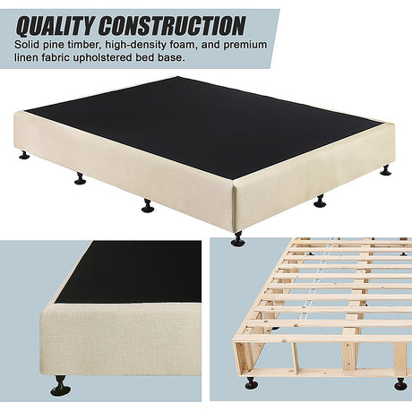 Palermo Queen Ensemble Bed Base - Platinum Natural Sand